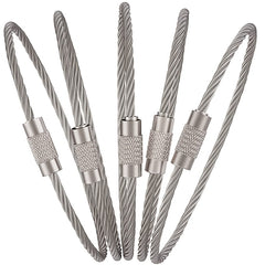 Stainless Steel Wire Keychain Ring 1.5mm x 5.91in