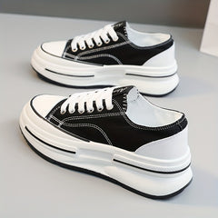 Women's Platform Canvas Shoes Casual Lace Up Outdoor Shoes