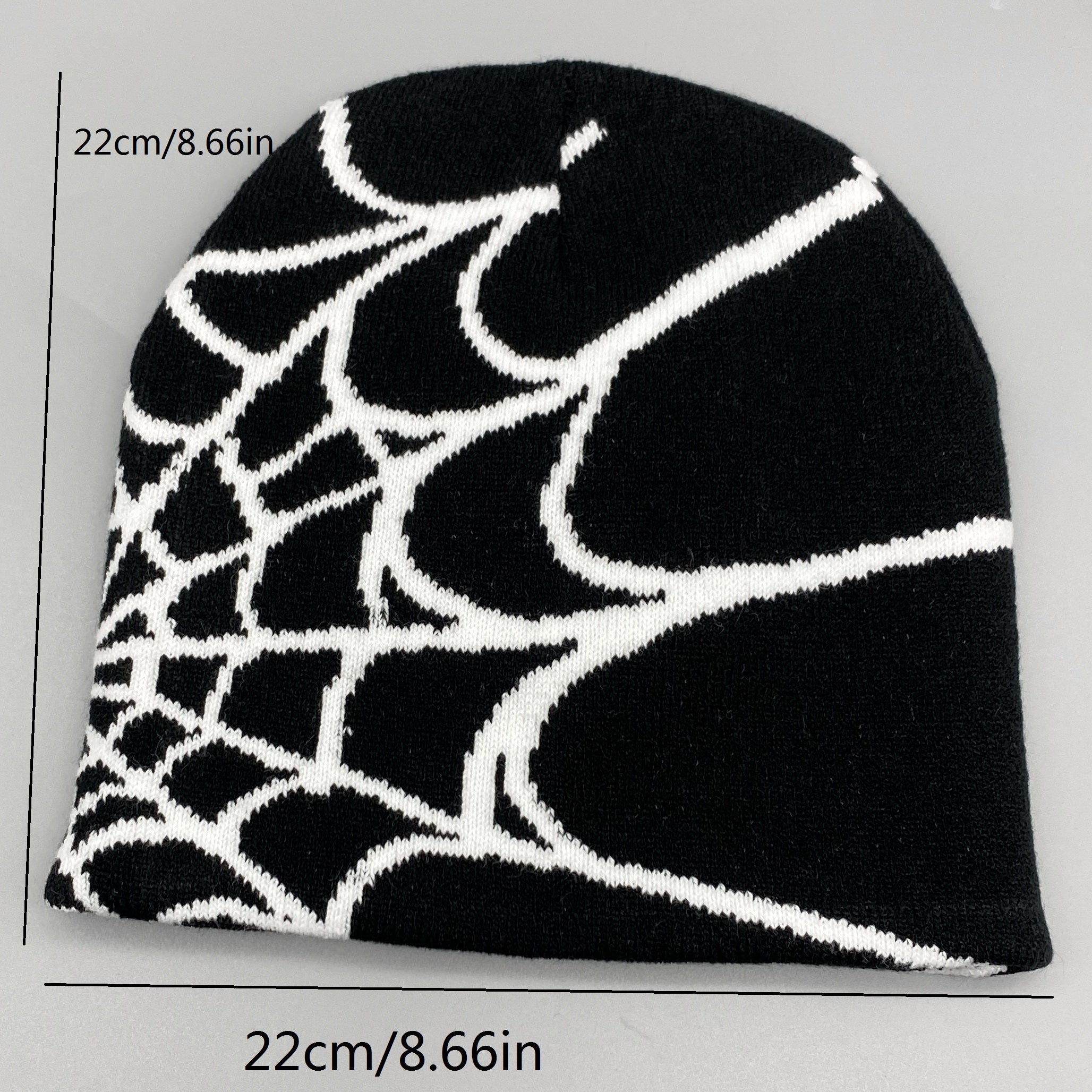 Unisex Spider Web Hip hop Jacquard Beanie Knitted Hat