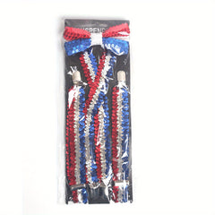 National Flag Sequin Harness with Bow Tie for Carnival Party