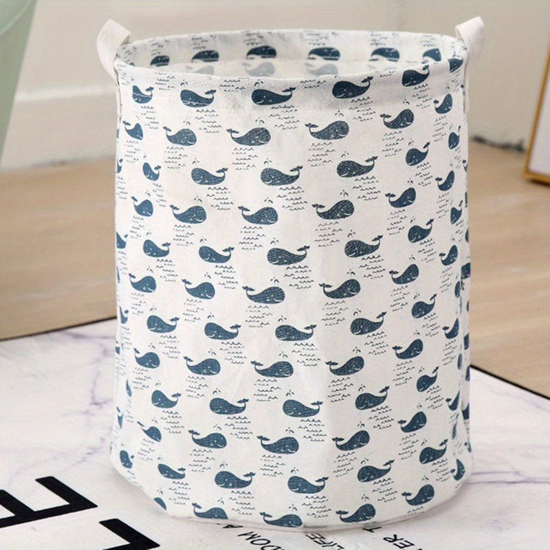 Foldable Laundry Basket Cotton Linen Fabric