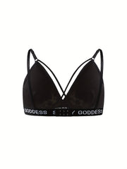 Letter Print Wireless Bras Leopard Bra Women's Lingerie