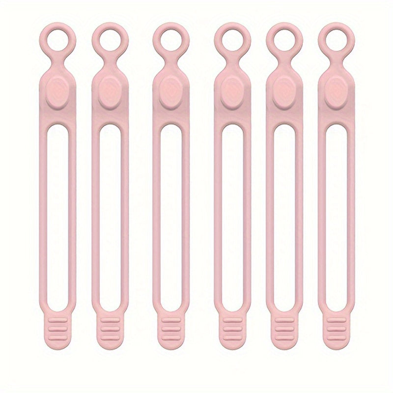 6pcs Silicone Cable Straps Wire Organizer For Earphone Phone Charger