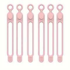 6pcs Silicone Cable Straps Wire Organizer For Earphone Phone Charger