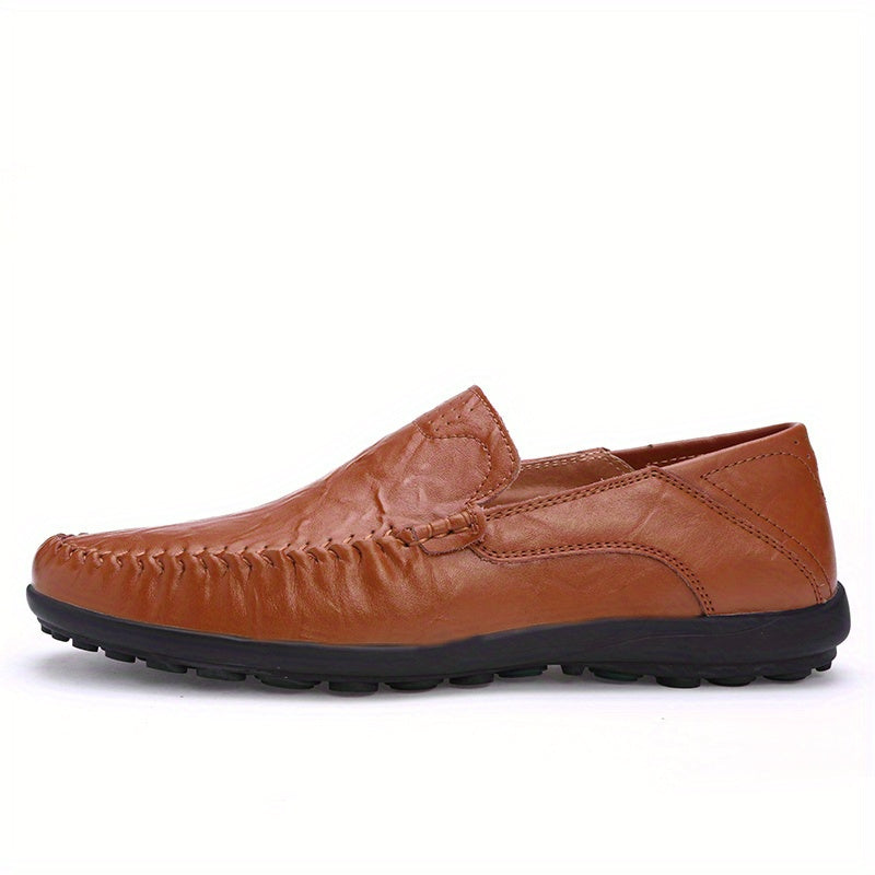 Men's No Tie Slip On Loafers, Lace Stitched, Assorted Colors