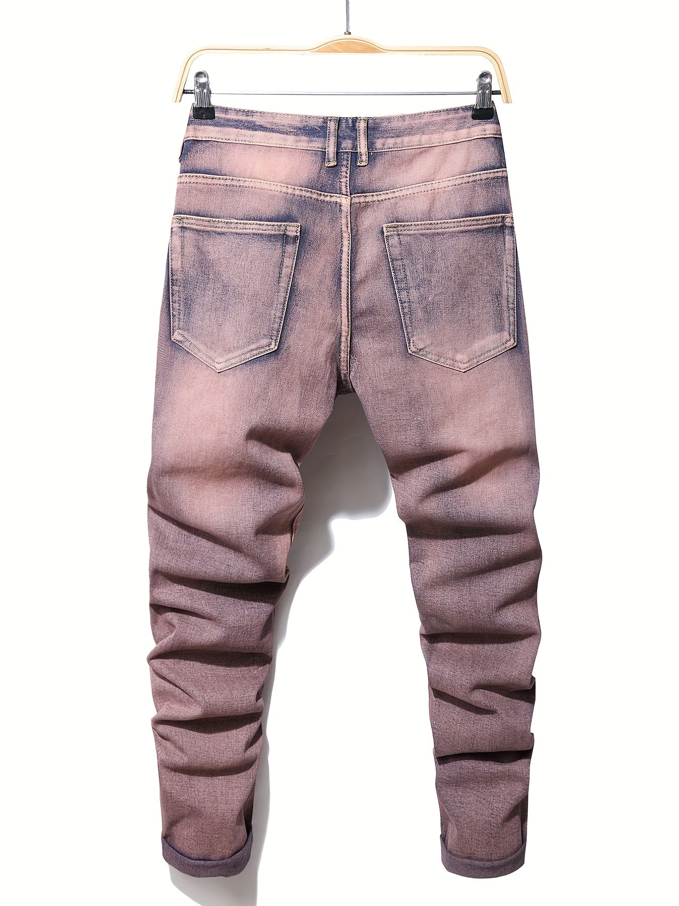 Slim Fit Ripped Jeans Mens Distressed Denim Pants