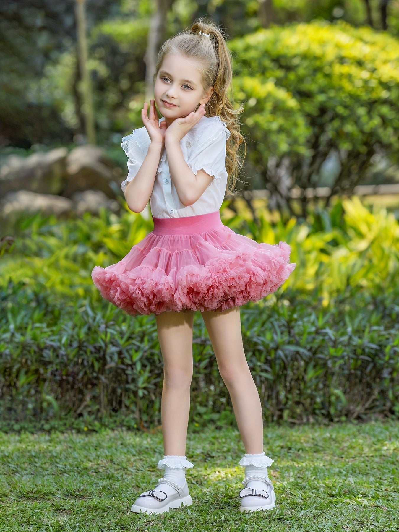 High Waist Elastic Tulle Layered Ballet Dance Skirt