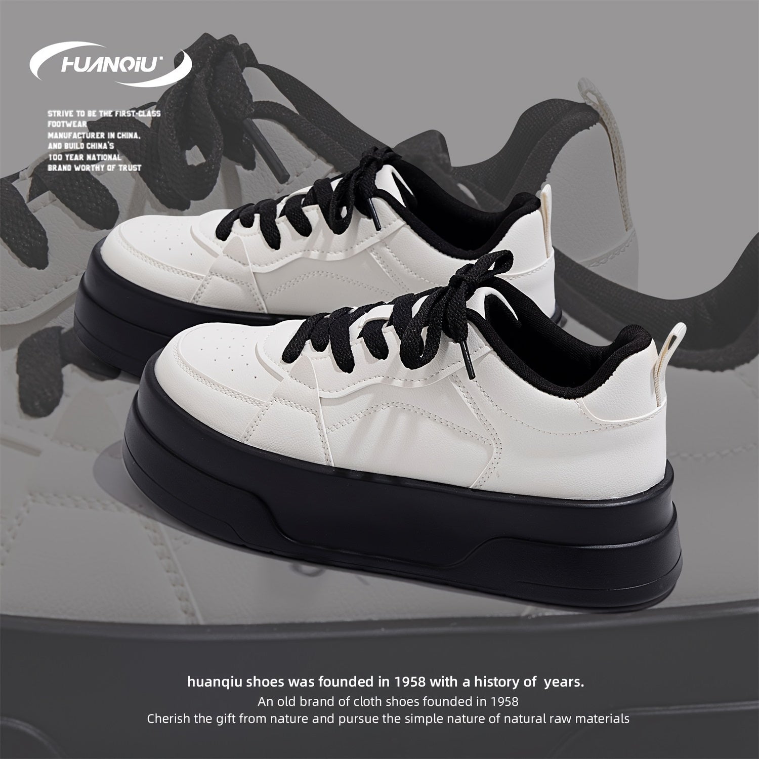 HUANQIU Lace-up Low Breathable Board Shoes Casual Sneakers Women's Footwear