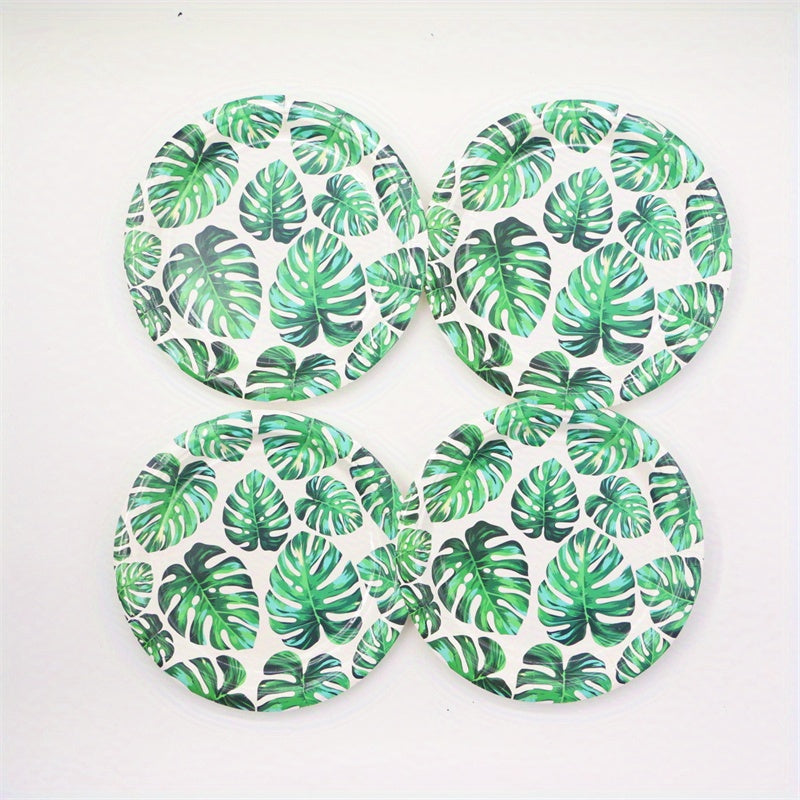 Tropical Palm Leaf Party Supplies 10pcs Plates Cups Napkins Hawaiian Luau