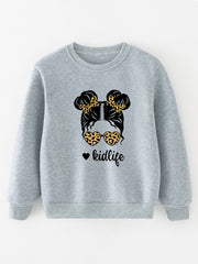 Girls Creative Portrait Graphic Pullover Sweatshirt