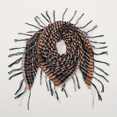 Plaid Fringed Scarf Shawl Arab Square Scarf Windproof Sunscreen