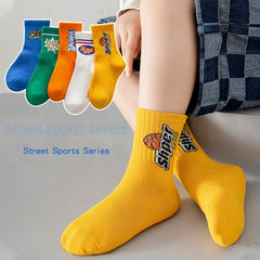 Boys Street Style Sports Socks - Set of 5 Pairs