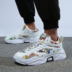 Men's Cartoon Graffiti Athletic Shoes For Running Gym Sneakers