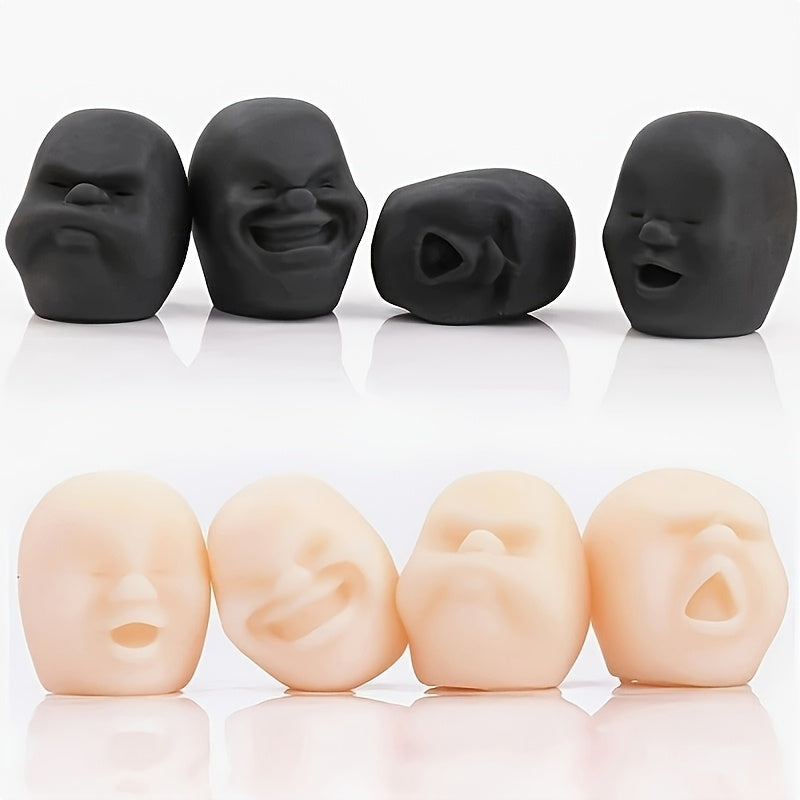 Rubber Stress Ball Toy with Human Face - Soft Sensory Fun