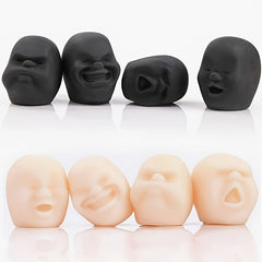 Rubber Stress Ball Toy with Human Face - Soft Sensory Fun