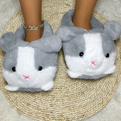 Rabbit Plush Slip-On Slippers Cozy Warm Indoor Shoes Women's Fluffy Novelty