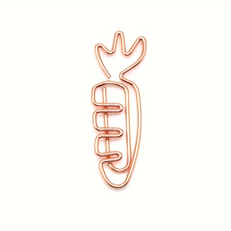 20pcs Carrot Paper Clip Office Stationery Data Clip Metal Paper Clip