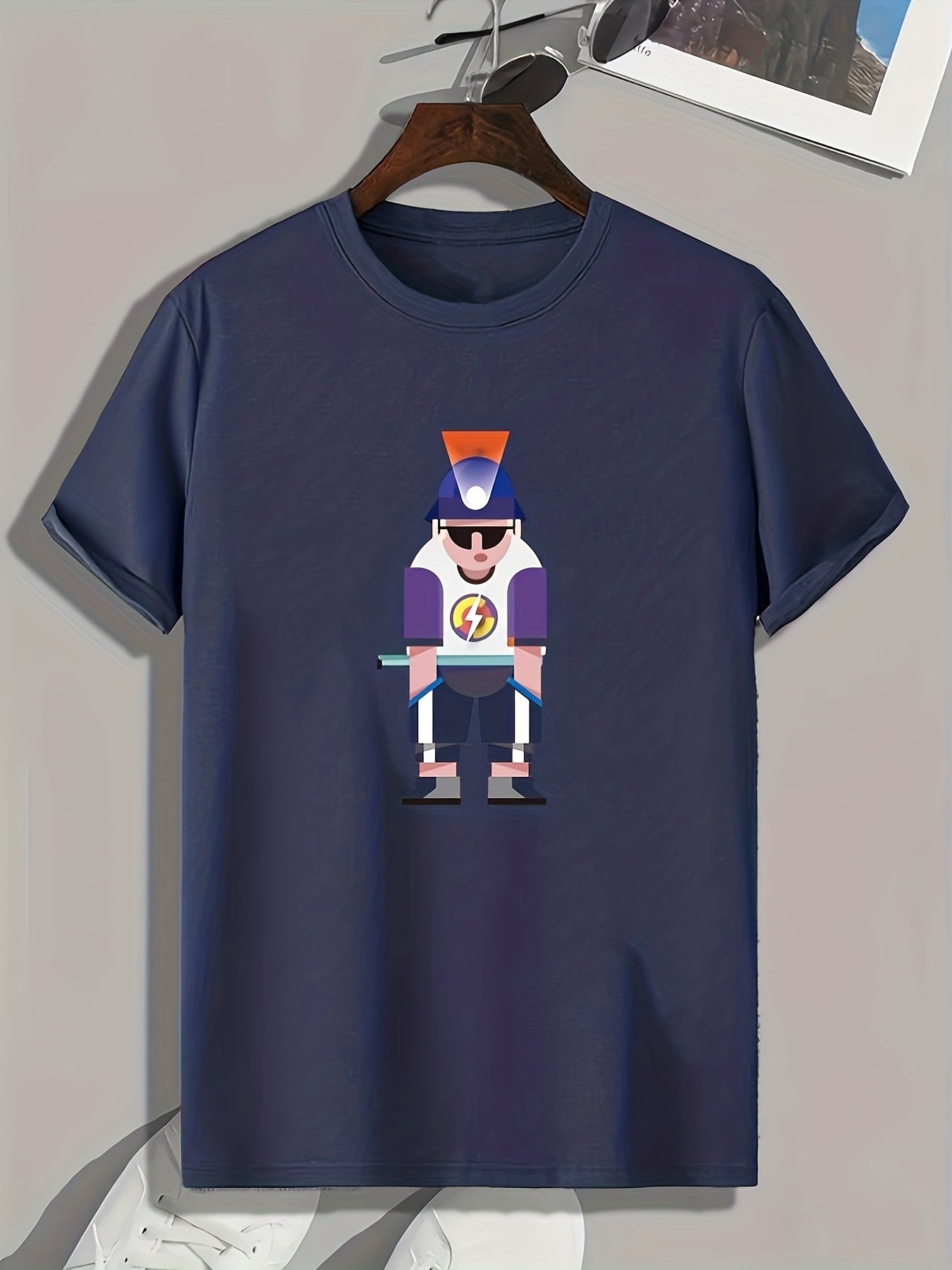 Sportsman Pattern Print Men's Comfy Sports T-shirt Graphic Tee