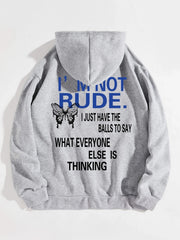 Butterfly Print Drawstring Hoodie Long Sleeve Sweatshirt