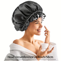 Solid Silk Satin Bonnet Elastic Night Cap for Women