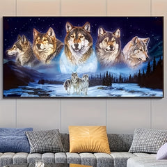 Large Wolves Diamond Painting Kit, Full Embroidery Cross Stitch