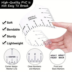 8pcs T Shirt Ruler Alignment Tool Center Designs Transparent T Ruler Youth Adult