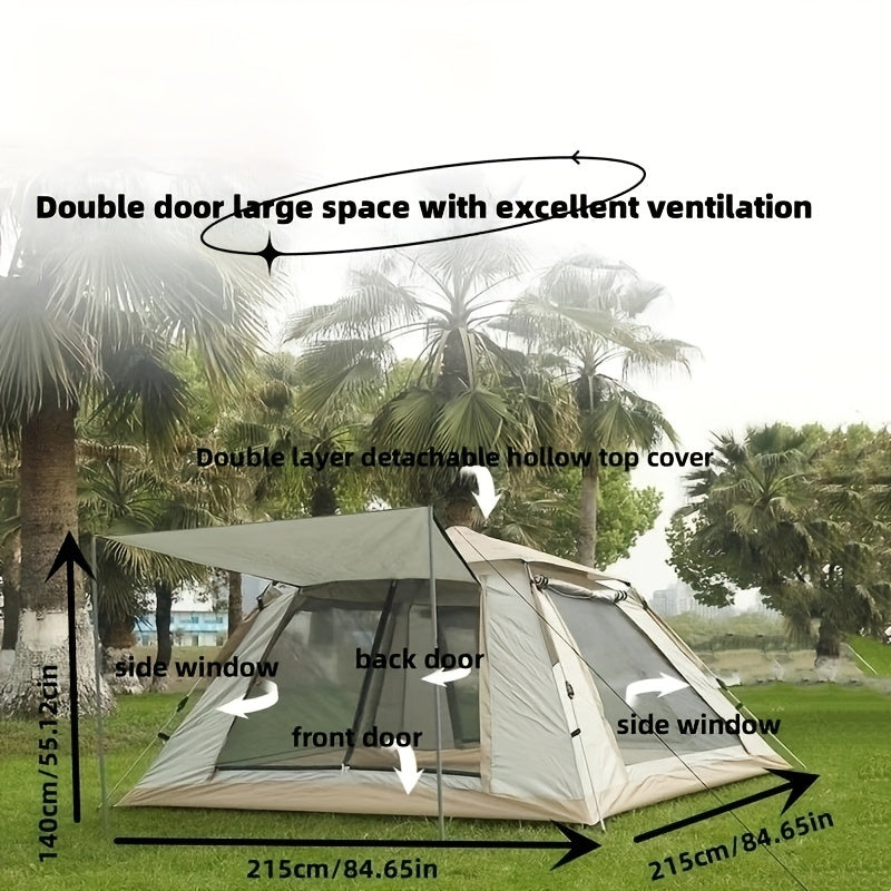Quick Opening Tent for 3-4 People Double Layer Breathable Portable Camping