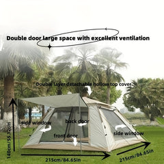 Quick Opening Tent for 3-4 People Double Layer Breathable Portable Camping