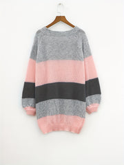 Colorblock Lantern Sleeve Sweater