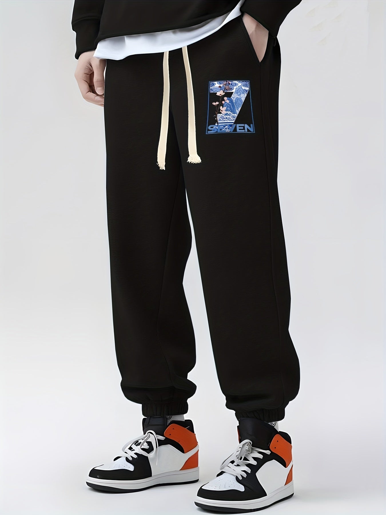 Men's Drawstring Sweatpants Loose Fit Casual Joggers Spring Autumn