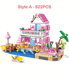 Friends Series DIY Assembly Toys City Summer Holiday Apartment Building Blocks
