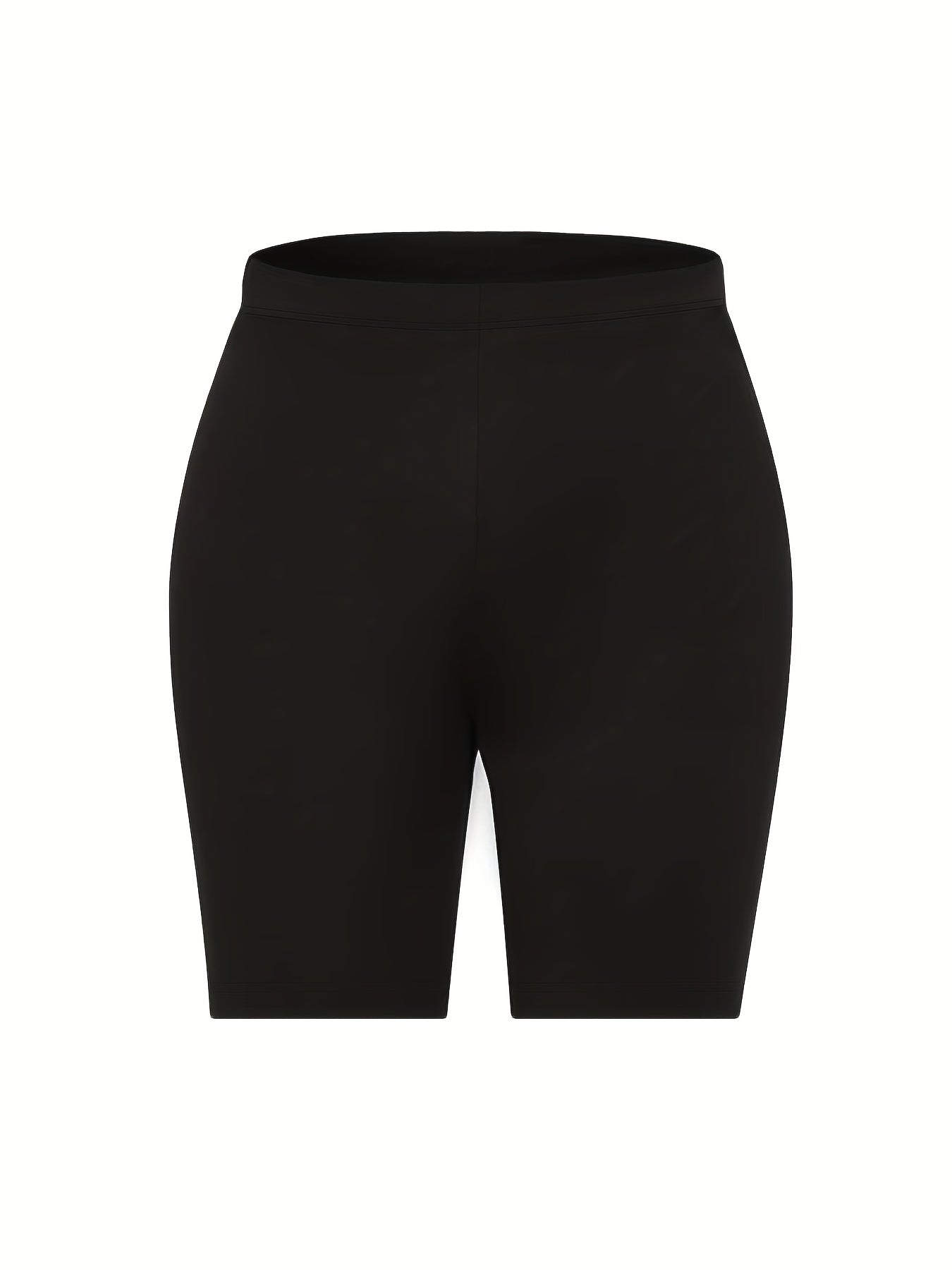 Casual Shorts Women's Plus Solid Elastic Waist High Stretch