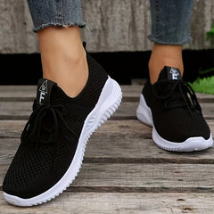 Women's Breathable Mesh Sneakers Casual Lace Up Running Shoes Lightweight