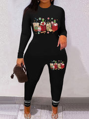 Christmas Matching 2pc Set Long Sleeve T-shirt & Leggings Women's Clothing