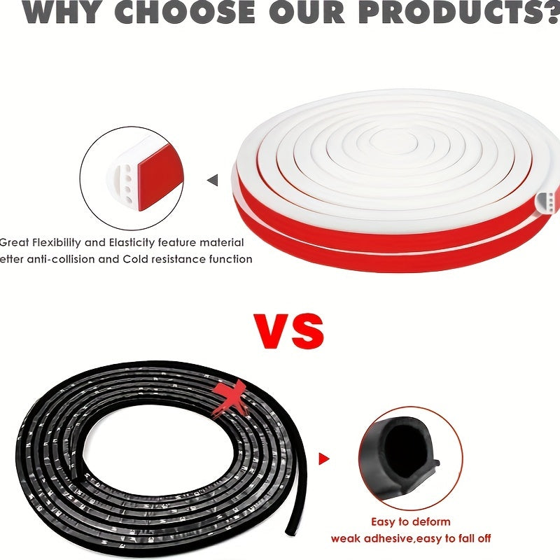 7Ft Silicone Door Weather Stripping Seal Strip Self Adhesive D Shape