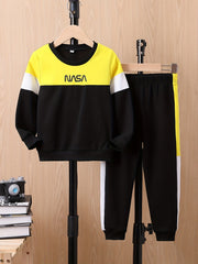 Block Letter Graphic Boys Sweatshirt & Sweatpants Set