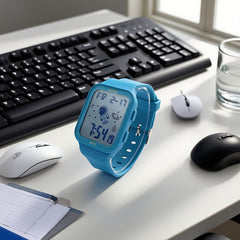 Kids Alarm Stopwatch Watch 50m Waterproof Easy Read Lightweight TPU Case Boys Gi