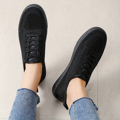 Women's Lace up Mesh Sneakers Lightweight Low Sports Shoes