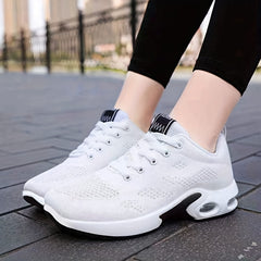 Women's Breathable Mesh Sneakers Casual Lace Up Air Cushion Shoes Comfortable