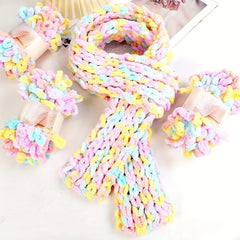 2pcs Hand-woven Thread for DIY Braided Scarf Cushion Throw Pillow