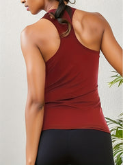 5pcs Women Racer Sports Tank Top V Shaped Casual Yoga Basic Running Fitness Tank