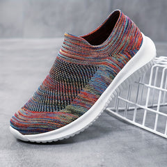 Colorful Knitted Mesh Breathable Running Shoes