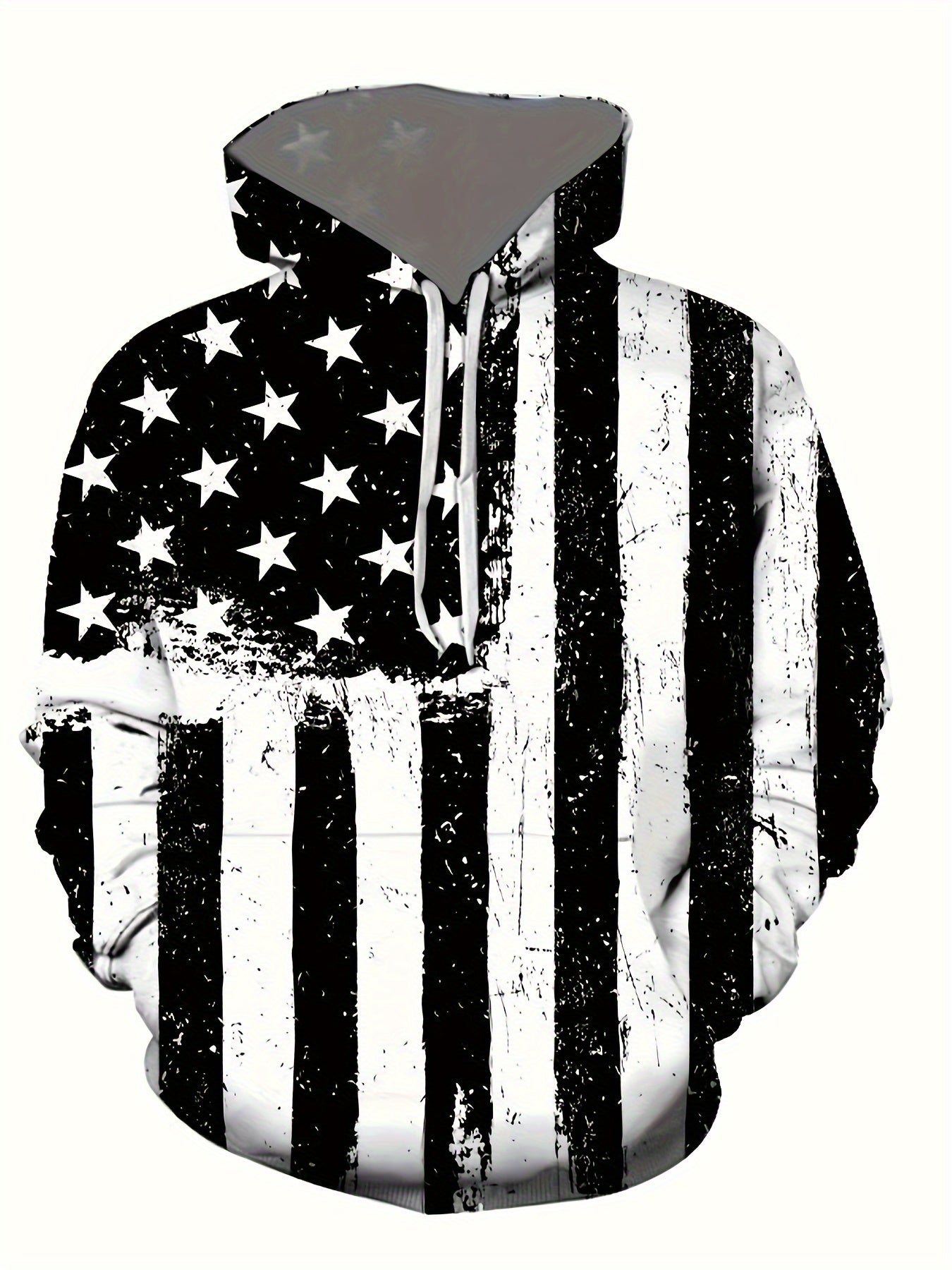 American Flag Print Hoodie Men's Casual Graphic Hooded Sweatshirt