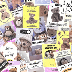 50 Creative Cartoon Cat Rabbit Puppy Bear Pattern Journal Stickers