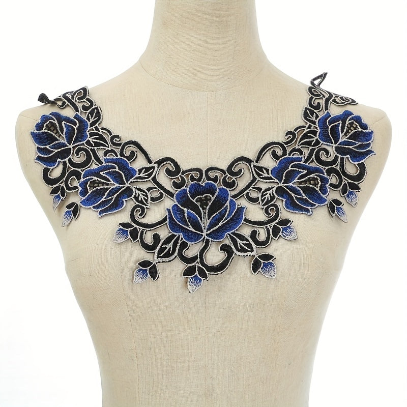 Green Lace Collar Embroidery Dress Applique DIY Neckline Costume D