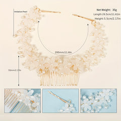 Flower & Pearl Hair Comb Vintage Hair Clip Bridal Wedding Accessory