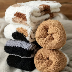 6 Pairs Cat Claw Cotton Socks Winter Home Floor Crew Socks