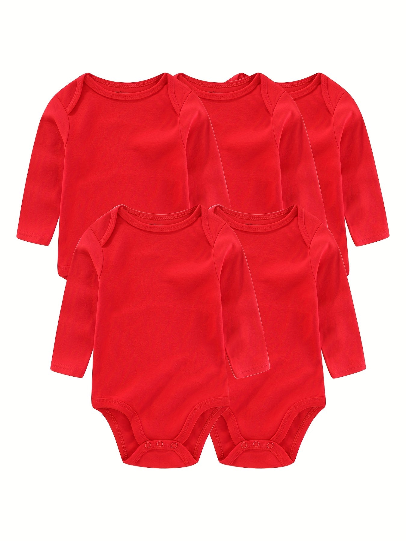 5Pcs Spring Autumn Unisex Long Sleeve Baby Boy Girl Bodysuits Cotton
