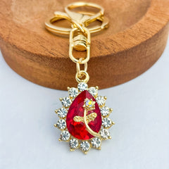 Rose Keychain Crystal Rhinestone Encrusted Bags Wallets Car Keys Pendant