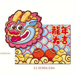 6pcs Chinese Dragon Year Cartoon Red Envelope Lucky Money Bag